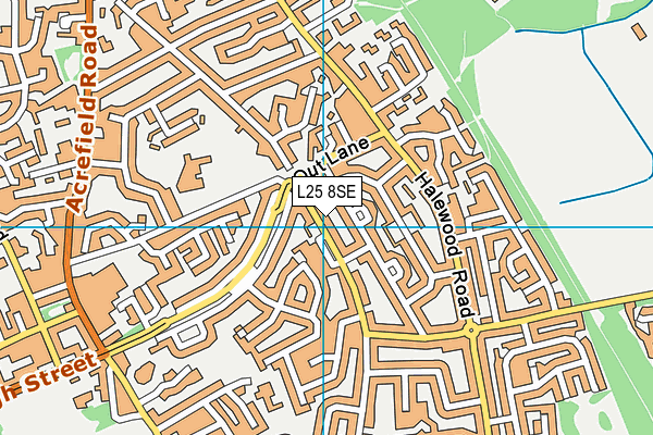 L25 8SE map - OS VectorMap District (Ordnance Survey)