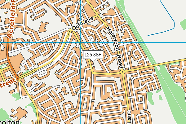L25 8SF map - OS VectorMap District (Ordnance Survey)