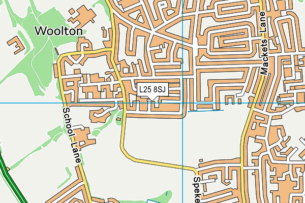L25 8SJ map - OS VectorMap District (Ordnance Survey)