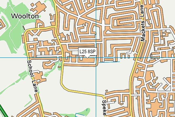 L25 8SP map - OS VectorMap District (Ordnance Survey)