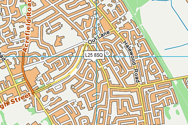 L25 8SQ map - OS VectorMap District (Ordnance Survey)