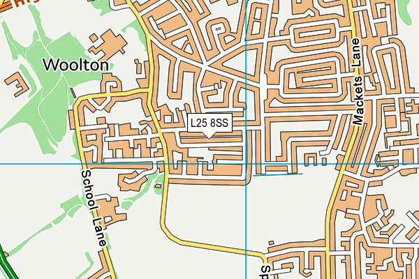 L25 8SS map - OS VectorMap District (Ordnance Survey)