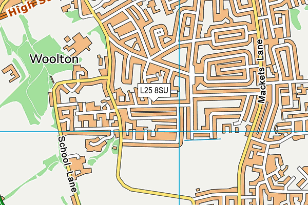 L25 8SU map - OS VectorMap District (Ordnance Survey)