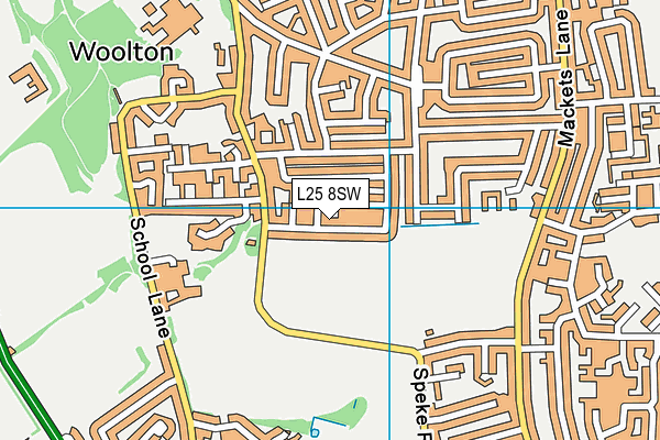 L25 8SW map - OS VectorMap District (Ordnance Survey)