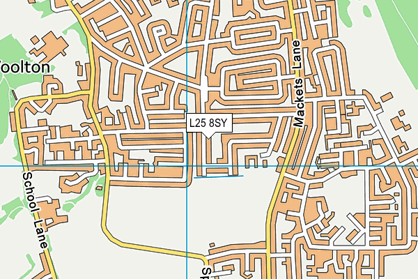 L25 8SY map - OS VectorMap District (Ordnance Survey)