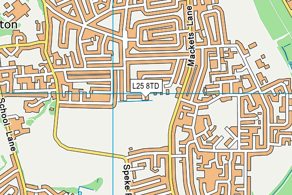 L25 8TD map - OS VectorMap District (Ordnance Survey)