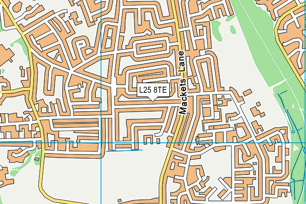 L25 8TE map - OS VectorMap District (Ordnance Survey)