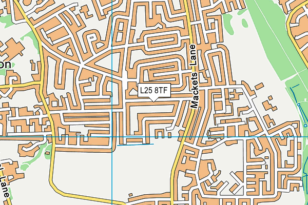 L25 8TF map - OS VectorMap District (Ordnance Survey)