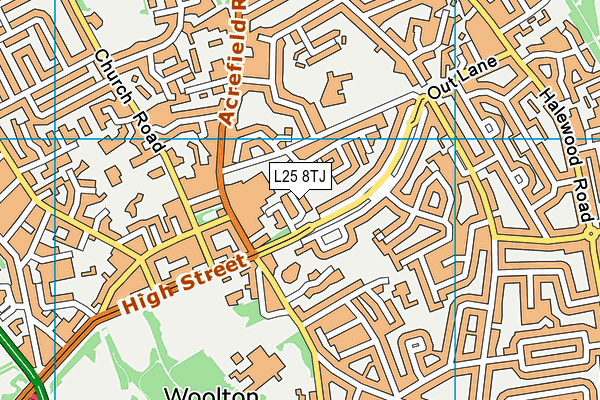 L25 8TJ map - OS VectorMap District (Ordnance Survey)