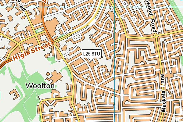 L25 8TU map - OS VectorMap District (Ordnance Survey)