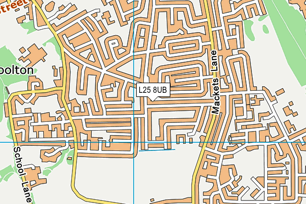 L25 8UB map - OS VectorMap District (Ordnance Survey)