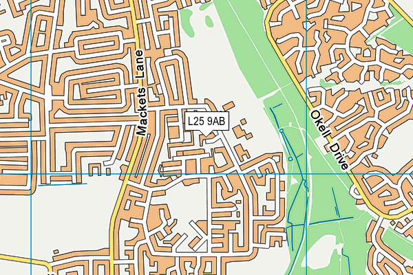 L25 9AB map - OS VectorMap District (Ordnance Survey)