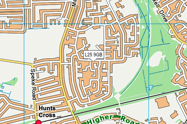 L25 9GB map - OS VectorMap District (Ordnance Survey)