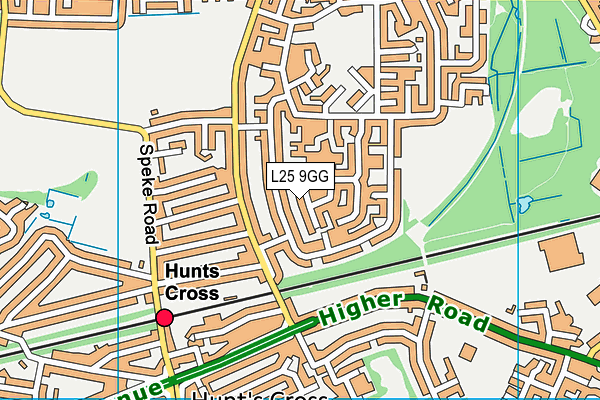 L25 9GG map - OS VectorMap District (Ordnance Survey)