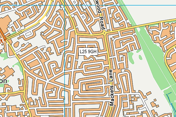 L25 9GH map - OS VectorMap District (Ordnance Survey)