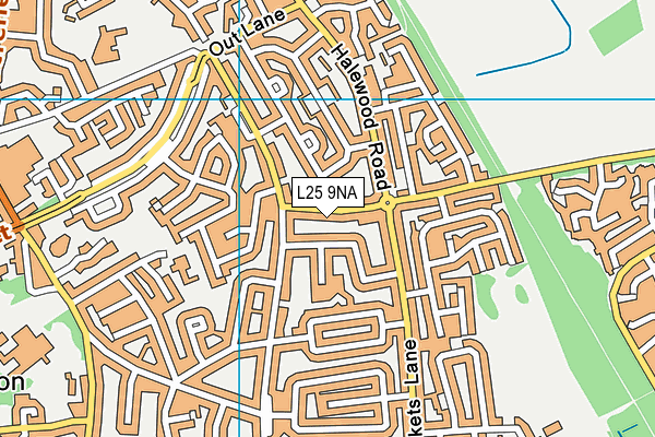 L25 9NA map - OS VectorMap District (Ordnance Survey)