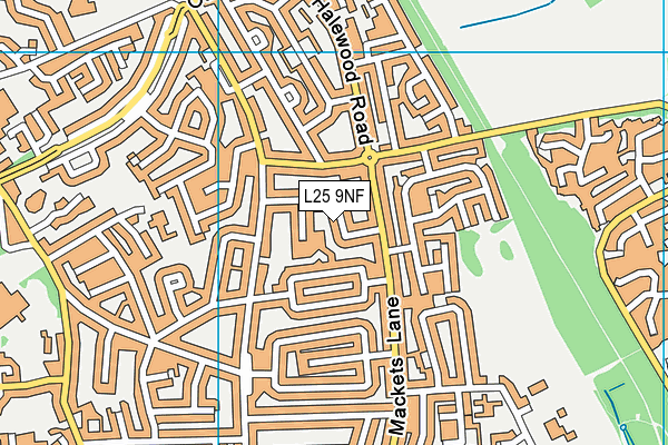 L25 9NF map - OS VectorMap District (Ordnance Survey)