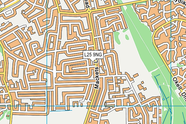 L25 9NG map - OS VectorMap District (Ordnance Survey)