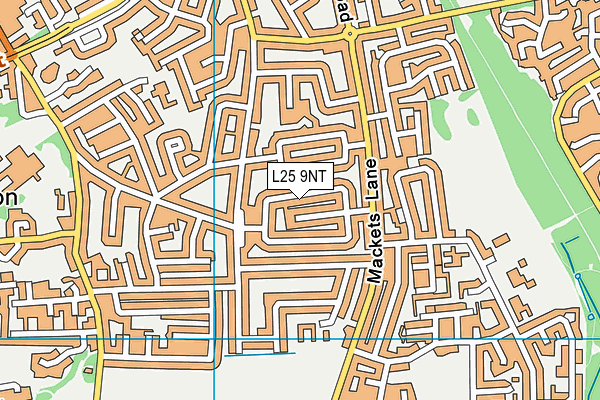 L25 9NT map - OS VectorMap District (Ordnance Survey)