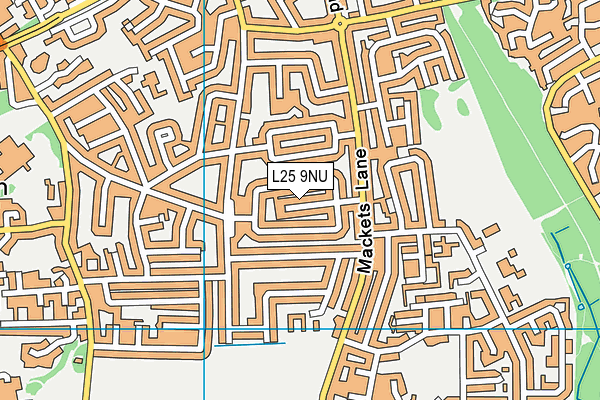 L25 9NU map - OS VectorMap District (Ordnance Survey)