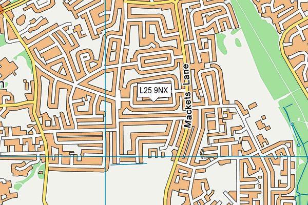 L25 9NX map - OS VectorMap District (Ordnance Survey)