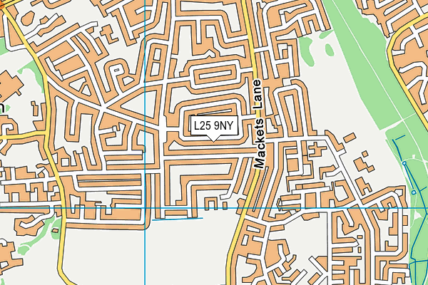 L25 9NY map - OS VectorMap District (Ordnance Survey)