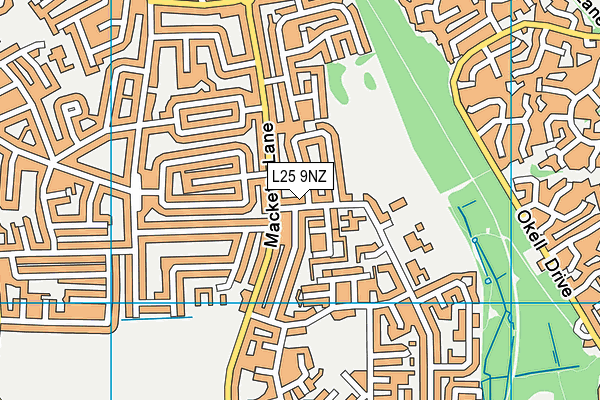 L25 9NZ map - OS VectorMap District (Ordnance Survey)