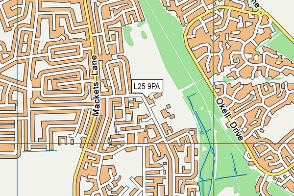 L25 9PA map - OS VectorMap District (Ordnance Survey)