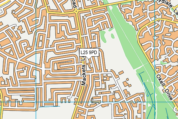 L25 9PD map - OS VectorMap District (Ordnance Survey)