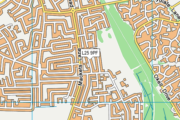 L25 9PF map - OS VectorMap District (Ordnance Survey)