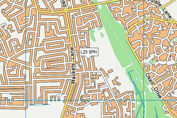 L25 9PH map - OS VectorMap District (Ordnance Survey)