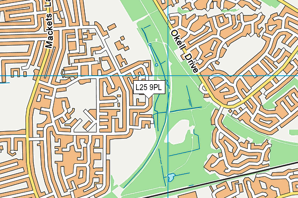 L25 9PL map - OS VectorMap District (Ordnance Survey)