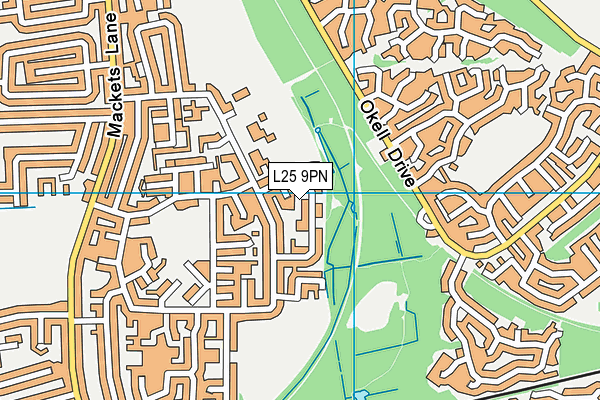 L25 9PN map - OS VectorMap District (Ordnance Survey)