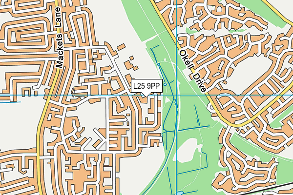 L25 9PP map - OS VectorMap District (Ordnance Survey)