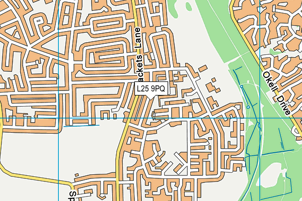 L25 9PQ map - OS VectorMap District (Ordnance Survey)