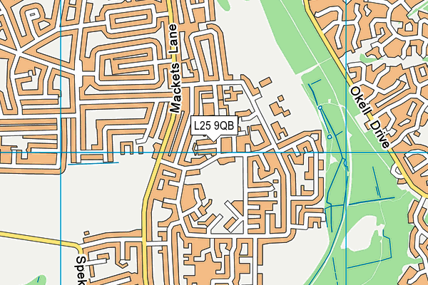 L25 9QB map - OS VectorMap District (Ordnance Survey)