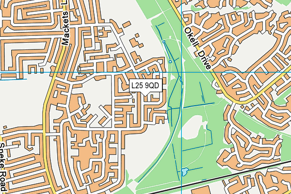 L25 9QD map - OS VectorMap District (Ordnance Survey)