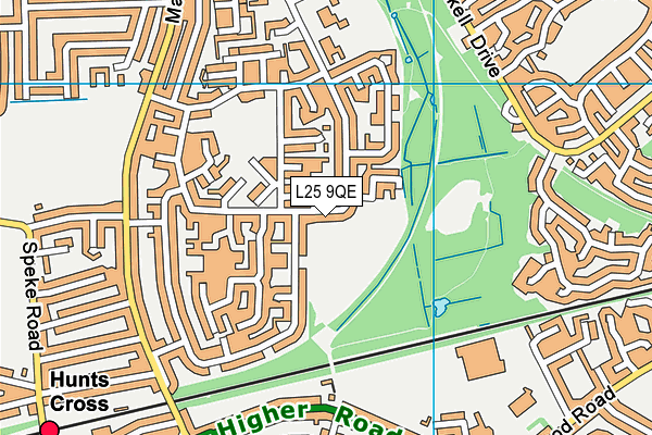 L25 9QE map - OS VectorMap District (Ordnance Survey)