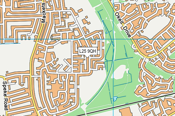 L25 9QH map - OS VectorMap District (Ordnance Survey)
