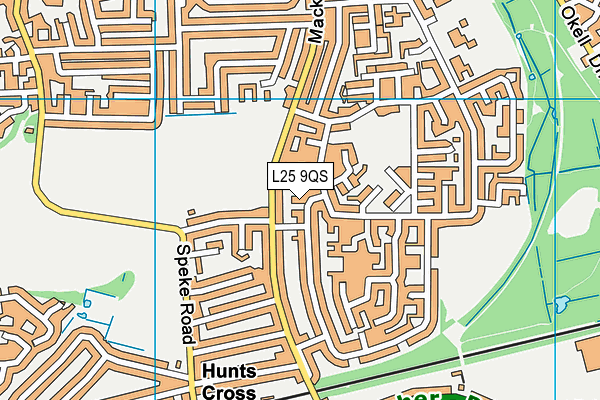 L25 9QS map - OS VectorMap District (Ordnance Survey)