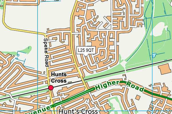 L25 9QT map - OS VectorMap District (Ordnance Survey)