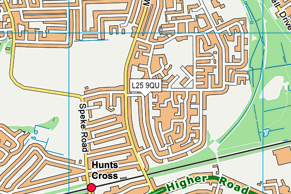 L25 9QU map - OS VectorMap District (Ordnance Survey)