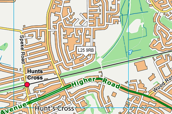 L25 9RB map - OS VectorMap District (Ordnance Survey)