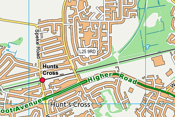 L25 9RD map - OS VectorMap District (Ordnance Survey)