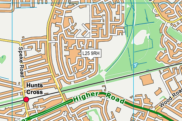 L25 9RH map - OS VectorMap District (Ordnance Survey)