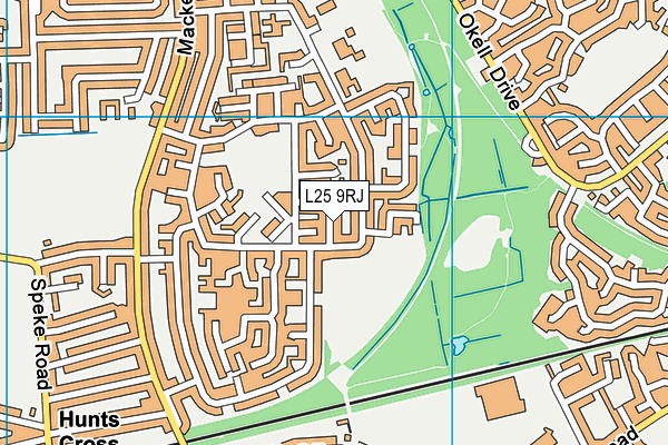 L25 9RJ map - OS VectorMap District (Ordnance Survey)