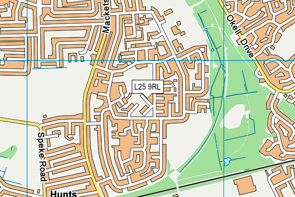 L25 9RL map - OS VectorMap District (Ordnance Survey)