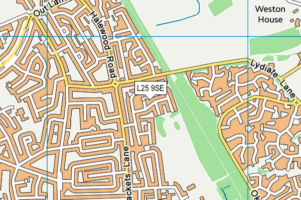 L25 9SE map - OS VectorMap District (Ordnance Survey)