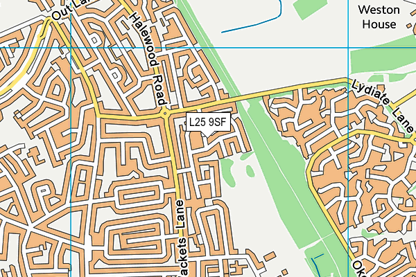 L25 9SF map - OS VectorMap District (Ordnance Survey)