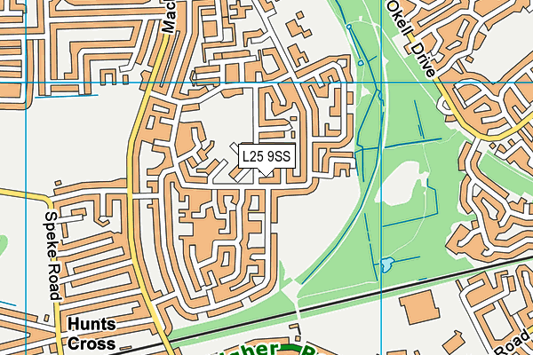 L25 9SS map - OS VectorMap District (Ordnance Survey)